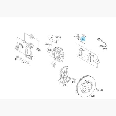 Original Mercedes-Benz Bolzen Bremsklötze Bremsbeläge Bremssattel Vorderachse vorne 