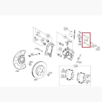 Original Mercedes-Benz Bolzen Führungsbolzen Bremsklötze Bremsbeläge Bremssattel Vorderachse E-Klasse 212