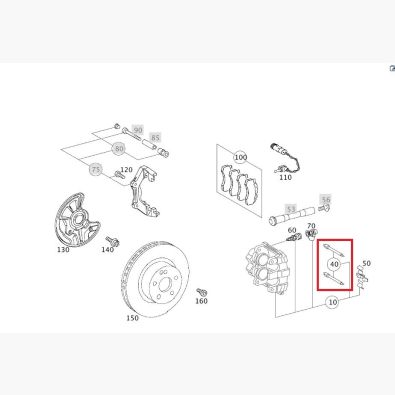 Original Mercedes-Benz Bolzen für Bremsklötze Bremsbeläge Bremssattel Vorderachse E-Klasse 211