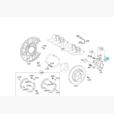 ORIGINAL MERCEDES-BENZ FEDER BREMSKLÖTZE BREMSSATTEL