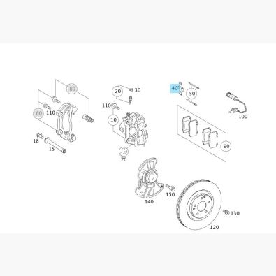 Original Mercedes-Benz Feder Spreitzfeder Bremsklötze Bremsbeläge Bremssattel Vorderachse SLK 55AMG AMG