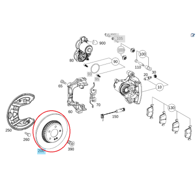 A0004230712 Mercedes-Benz AMG Bremsscheiben Set = 2 Stück hinten GLC C-Klasse C450 C43