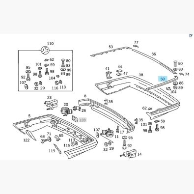 Original Mercedes-Benz KOTSCHUTZBLENDE hinten links