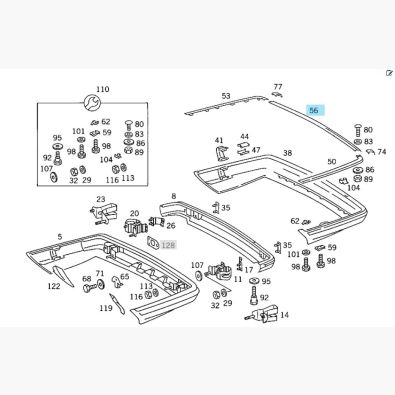 Original Mercedes-Benz KOTSCHUTZBLENDE hinten mitte