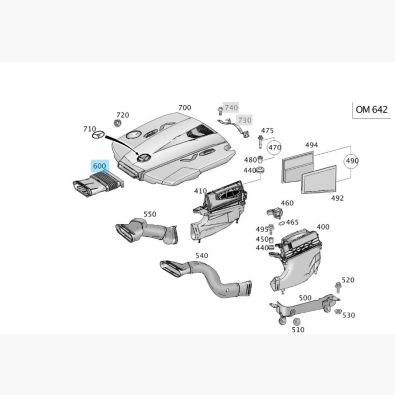 Original Mercedes-Benz LUFTKANAL PASSIVE BELUEFTUNG AN KALTLUFTANSAUGUNG OM642 OM 642