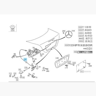 Original Mercedes-Benz Schloss Heckdeckel C-Klasse 203