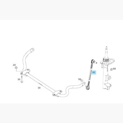 Original Mercedes-Benz STANGE KOPPELSTANGE STABISTANGE DREHSTAB UND STOSSDAEMPFER VORNE RECHTS C-Klasse W204 204