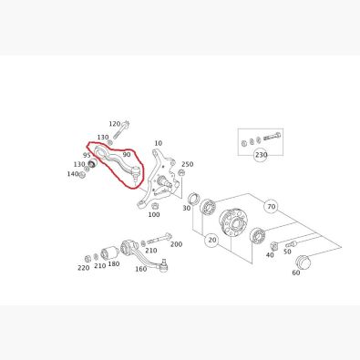 Original Mercedes-Benz Zugstrebe ohne Lager vorne rechts Vorderachse