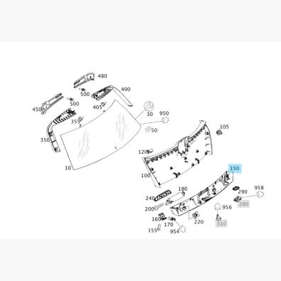 Original Mercedes-Benz Verkleidung Heckklappe unten innen C-Klasse T-Modell 205 S205