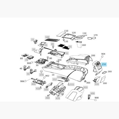 Original Mercedes-Benz Lüftungsdüse Mittelkonsole hinten GLK