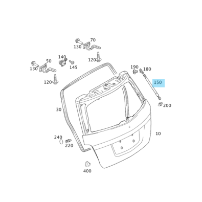 A2049802864 MERCEDES-BENZ GASDRUCKFEDER HECKKLAPPE GLK X204