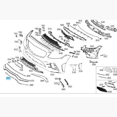 Original Mercedes-Benz Zierleiste Zierblende an Frontspoiler mitte C63 Stoßstange Stossfänger Spoiler