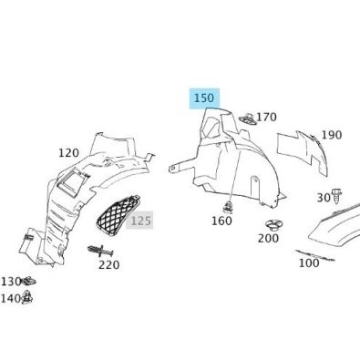 Original Mercedes-Benz Radhausschale vorne rechts hinten E-Klasse 207 A2076901230