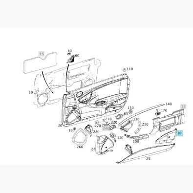 Mercedes-Benz Lautsprecherabdeckung CLK Cabrio BR 209 links schwarz A20972703889051