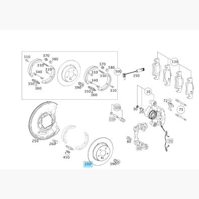 Original Mercedes-Benz AMG Bremsscheiben (Set = 2 Stück) hinten C-Klasse C63 C 63