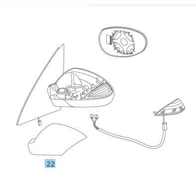 Original smart Spiegelgehäuse rechts BR454 forfour schwarz A4548110460