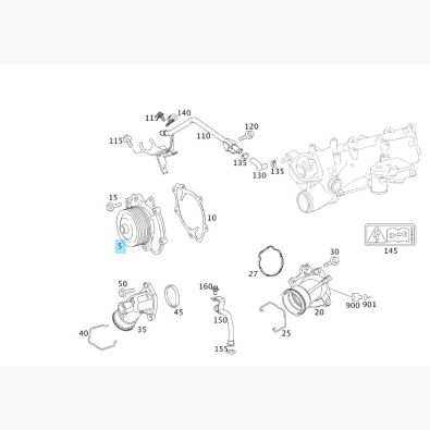 ORIGINAL MERCEDES-BENZ WASSERPUMPE V6 CDI OM642 OM 642 E350