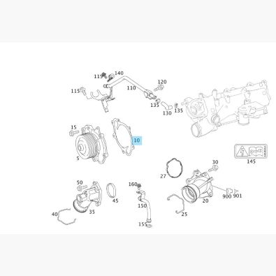 ORIGINAL MERCEDES-BENZ METALLDICHTUNG WASSERPUMPE V6 OM642 OM 642