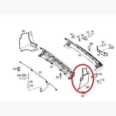 Original Mercedes-Benz Sprinter 906 Stoßfängerecke hinten links, A90688045719B51