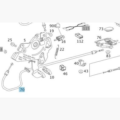 Original Mercedes-Benz Handbremsseil ab Fußpedal nach hinten Vito / Viano BR639 A6394202785