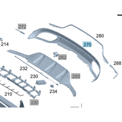 A2058857538 Mercedes-Benz Verkleidung Carbon Stoßfänger hinten unten Diffusor C-Klasse W205 C63 C63s