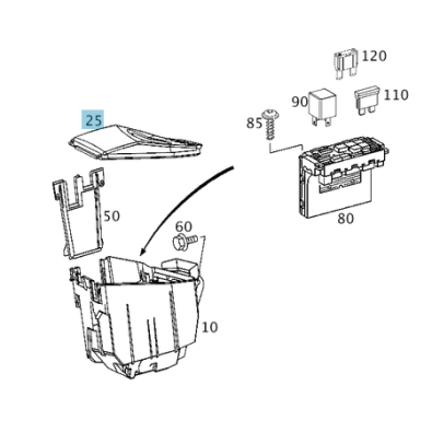 Original Mercedes-Benz Deckel Abdeckung Relaiskasten Motorraum C-Klasse BR203 W203