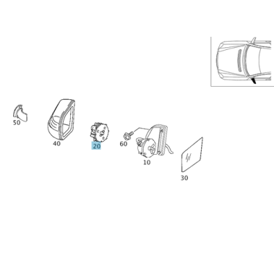 Original Mercedes-Benz Motor Antrieb Aussenspiegel links E-Klasse W210