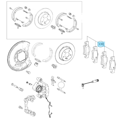 Original Mercedes-Benz AMG Bremsbelagsatz Hinterachse C-Klasse 204 CLS 218 E-Klasse 212 A0074209320