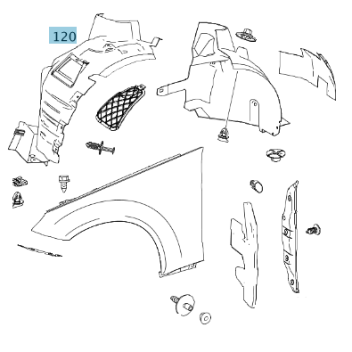 Original Mercedes-Benz Radhausschale vorne rechts A2076901730