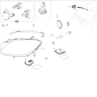 Original Mercedes-Benz Scheinwerfer-Reparatursatz (XENON bzw. ILS Scheinwerfer) links GLE 166 A1668200514