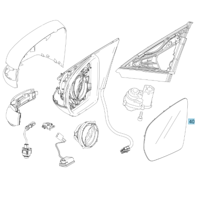 Original Mercedes-Benz Spiegelglas links automatisch abblendbar A0998100316