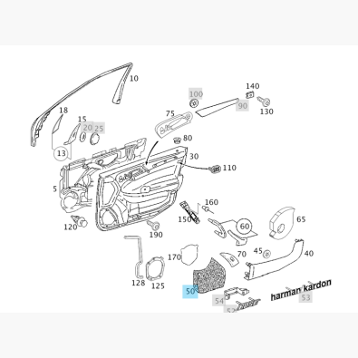 Original Mercedes-Benz Abdeckung Lautsprecher Fahrertür links A20372701889051