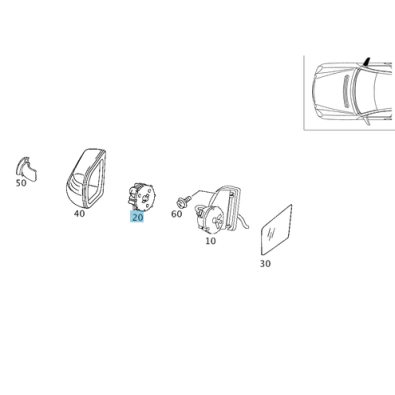 Original Mercedes-Benz Motor Antrieb Aussenspiegel rechts E-Klasse W210