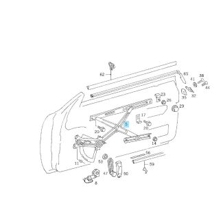 Original Mercedes-Benz Fensterheber rechts ohne Motor E-Klasse Coupe / Cabrio 124 