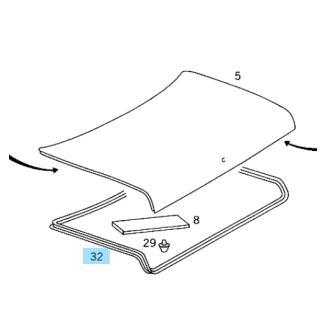 A1267500098 Abdichtung Heckdeckel W126