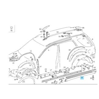 Original Mercedes-Benz Schweller Verkleidung Schwellerverkleidung rechts ML 163