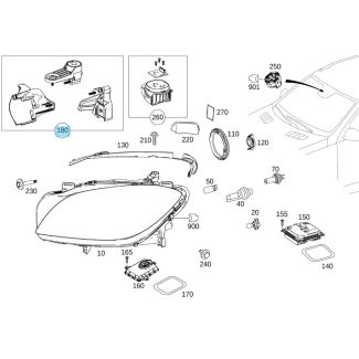 Original Mercedes-Benz Reparatursatz Halter Scheinwerfer links GLE 166