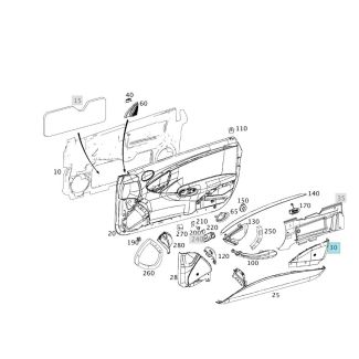 Mercedes-Benz Lautsprecherabdeckung CLK Cabrio BR 209 links schwarz A20972703889051