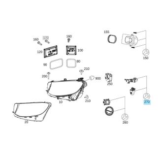 Original Mercedes-Benz Reparatursatz Halter Scheinwerfer rechts GLE 166 für XENON bzw. ILS Scheinwerfer