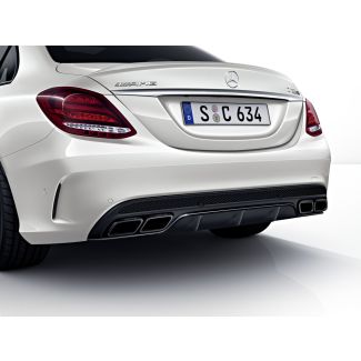 Original Mercedes-Benz AMG C63 Heckdiffusor-Auspuffblenden "Nightpaket" C-Klasse 205 Limousine T-Modell