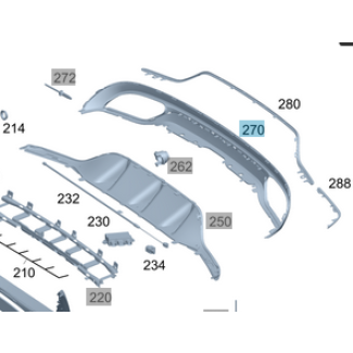 A2058857538 Mercedes-Benz Verkleidung Carbon Stoßfänger hinten unten Diffusor C-Klasse W205 C63 C63s