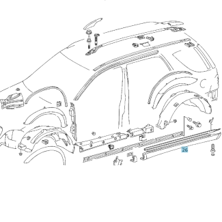 Schwellerverkleidung A1636900340 Skizze