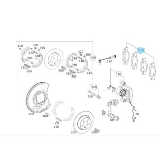 Original Mercedes-Benz Bremsbeläge Bremsklötze Hinterachse für Bremssattel aus Aluminium C-Klasse 204 A0004200205