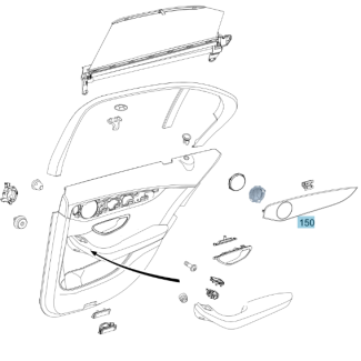 Original Mercedes-Benz Zierleiste Tür hinten links Holz Esche schwarz A2057307922