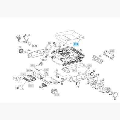 Original Mercedes-Benz Sitzkissen links Fahrersitz anthrazit Vito Viano BR639 A00291045309G66