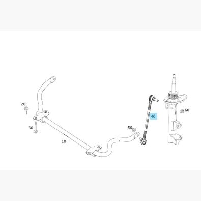 Original Mercedes-Benz STANGE KOPPELSTANGE STABISTANGE DREHSTAB UND STOSSDAEMPFER VORNE LINKS C-Klasse W204 204