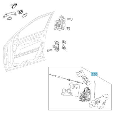 Original Mercedes-Benz Türschloss vorne rechts ML 164 A1647201035