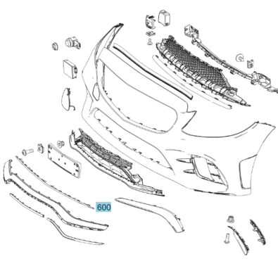 Original Mercedes-Benz Stoßfänger-Zierleiste vorne A2058853001