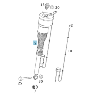 Original Mercedes-Benz Luftfederbein Stoßdämpfer Hinterachse links S-Klasse BR221